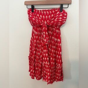 Red and White Patterned Dress
